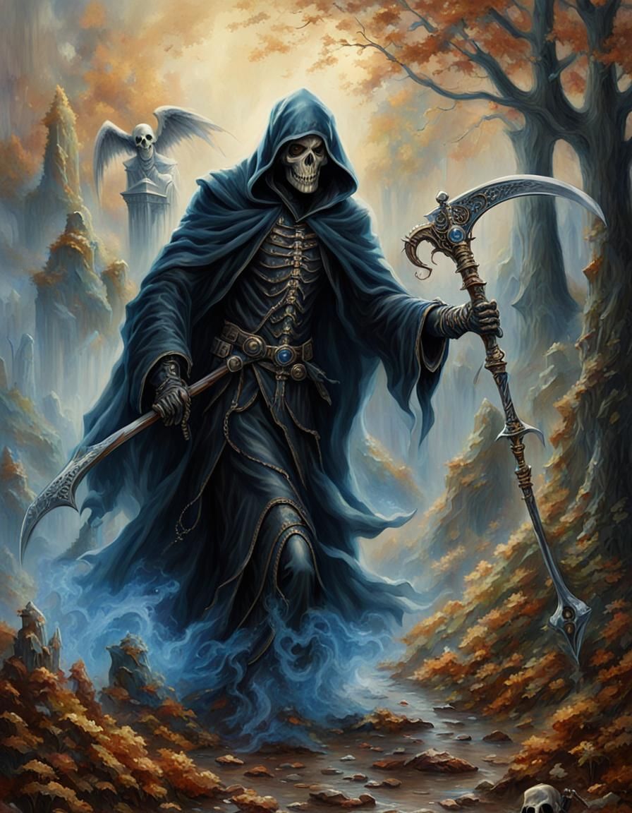 Steampunk Grim Reaper Gathering Souls