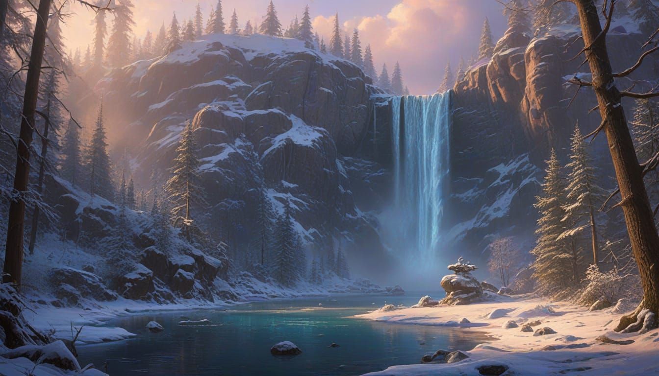 Ethereal Winter Wonderland in Cinematic Style