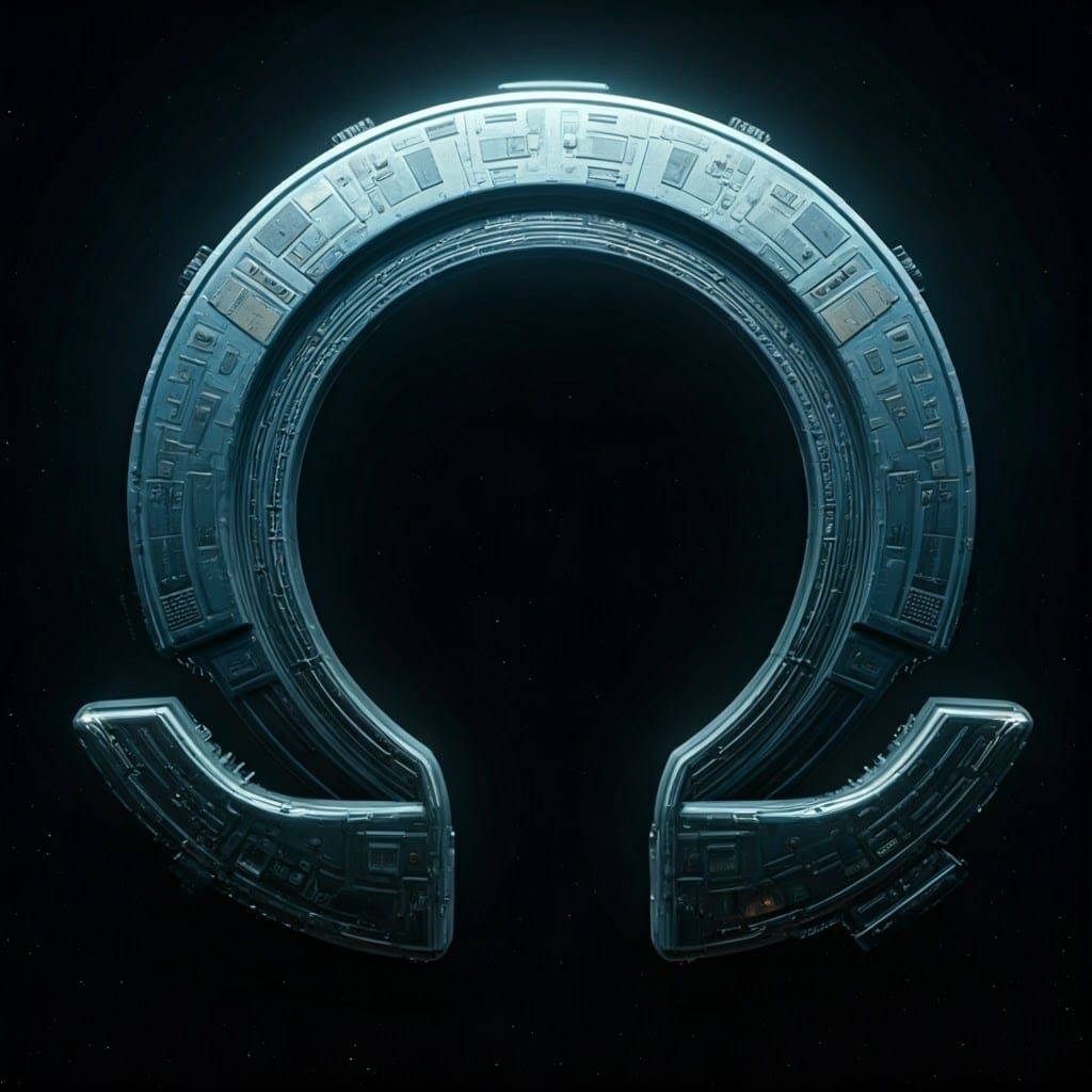 Futuristic Omega Starship in Sleek Metallic Design