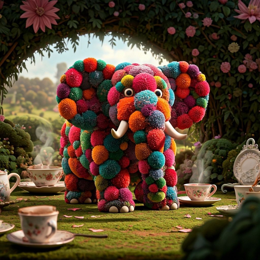 Pom Pom Elephant's Tea Party in Claymation Style
