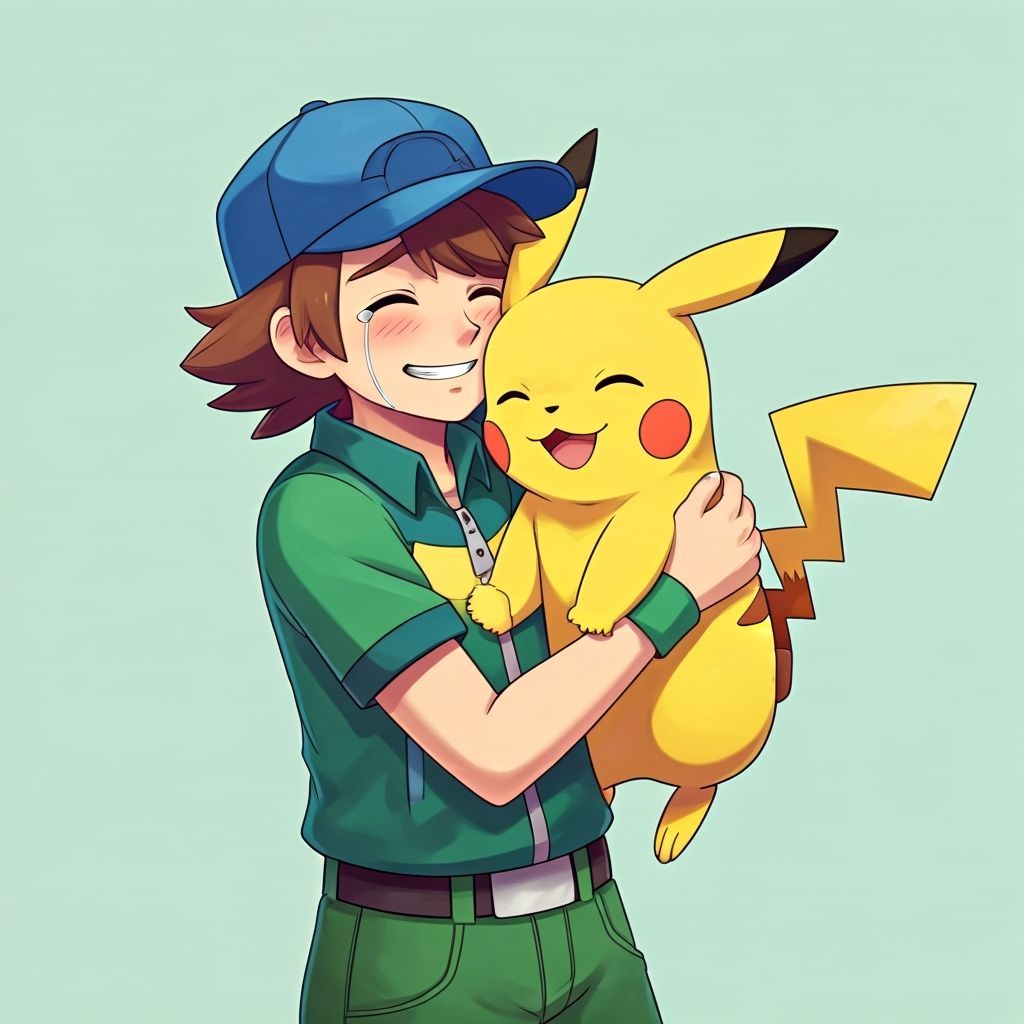 Pokémon Trainer Ritchie Receives Heartfelt Hug from Pikachu