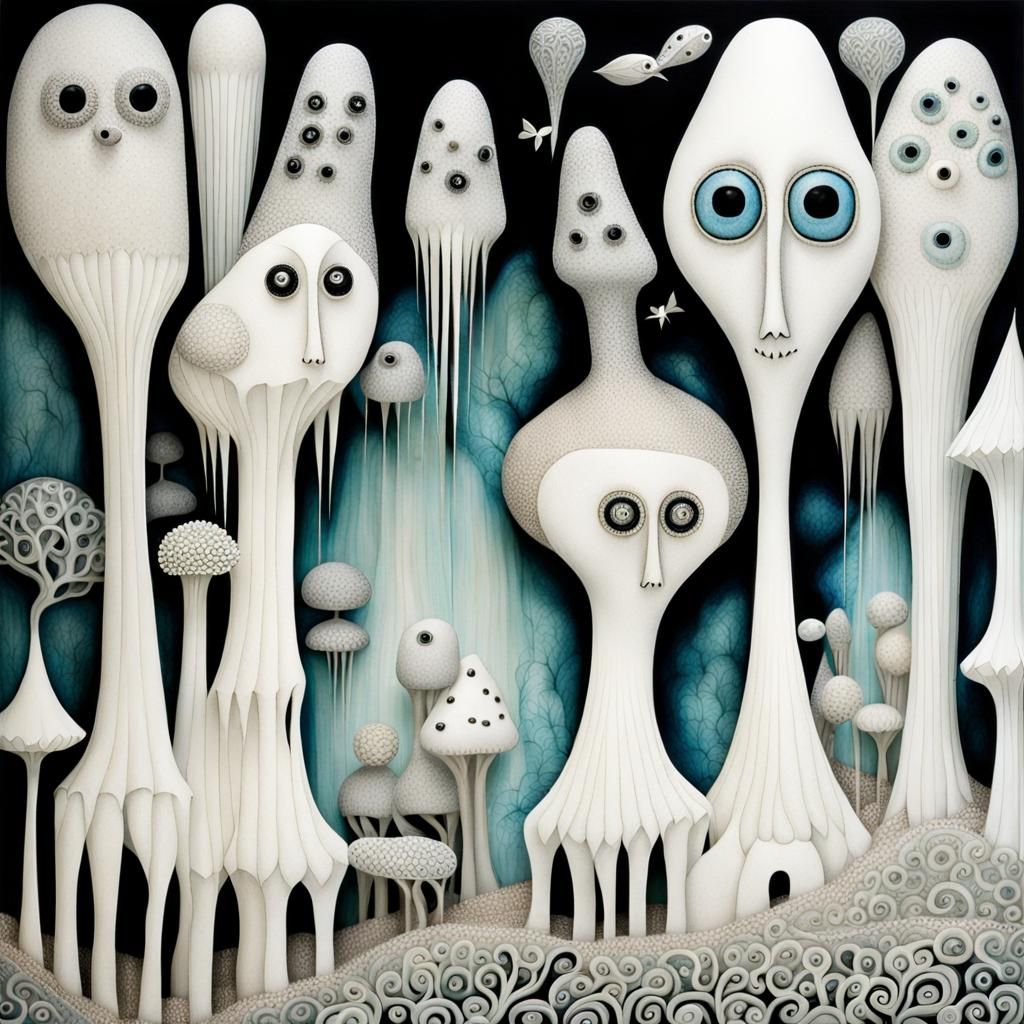 Haunted Crystal Cavern with Luminous Geodes