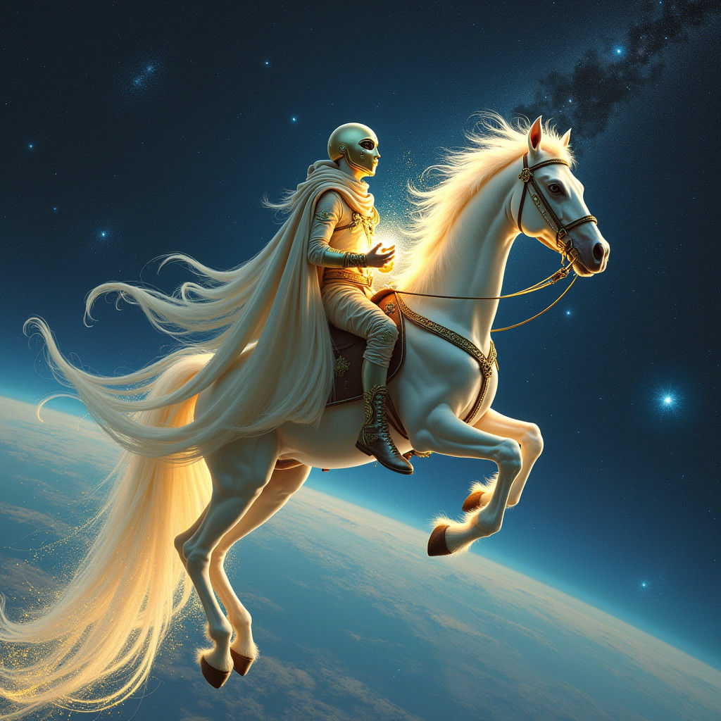 Ethereal Star Rider Sowing Galaxies