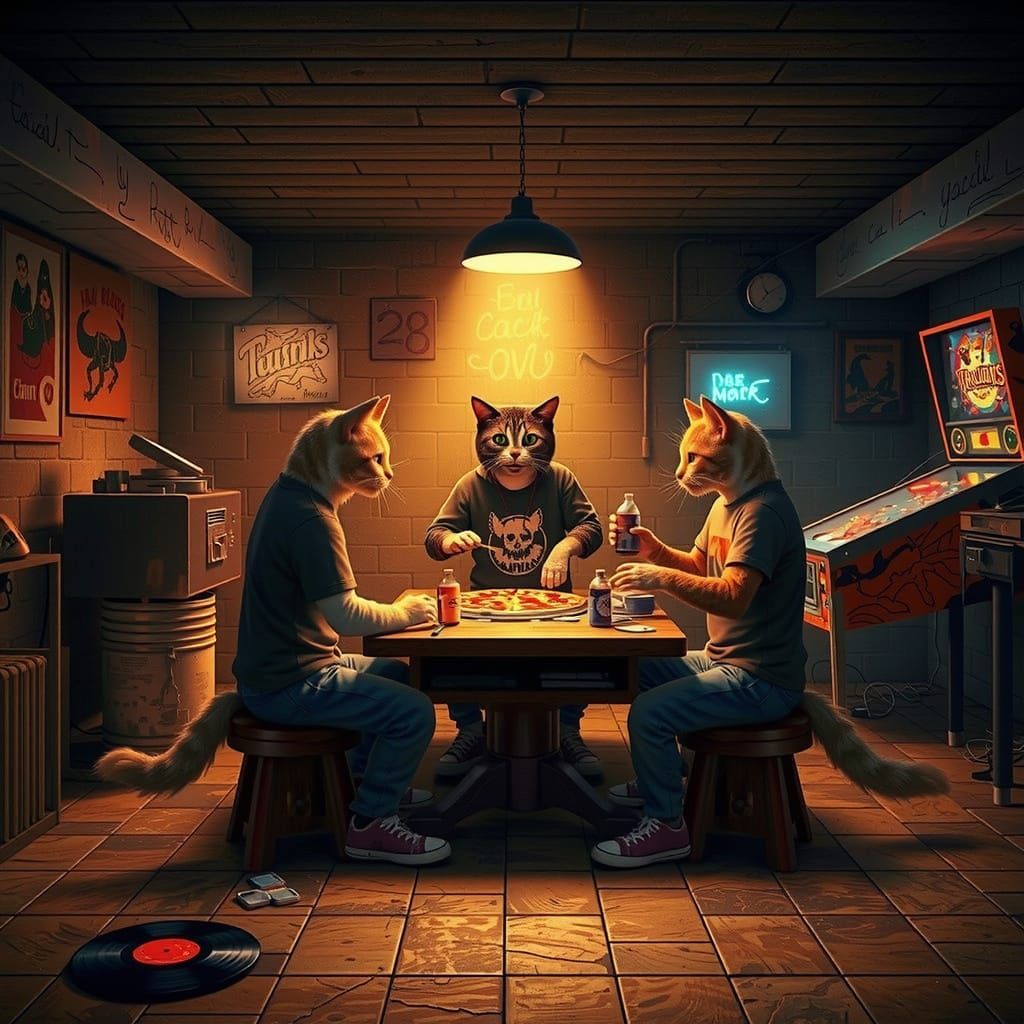 Gen X cats in the basement