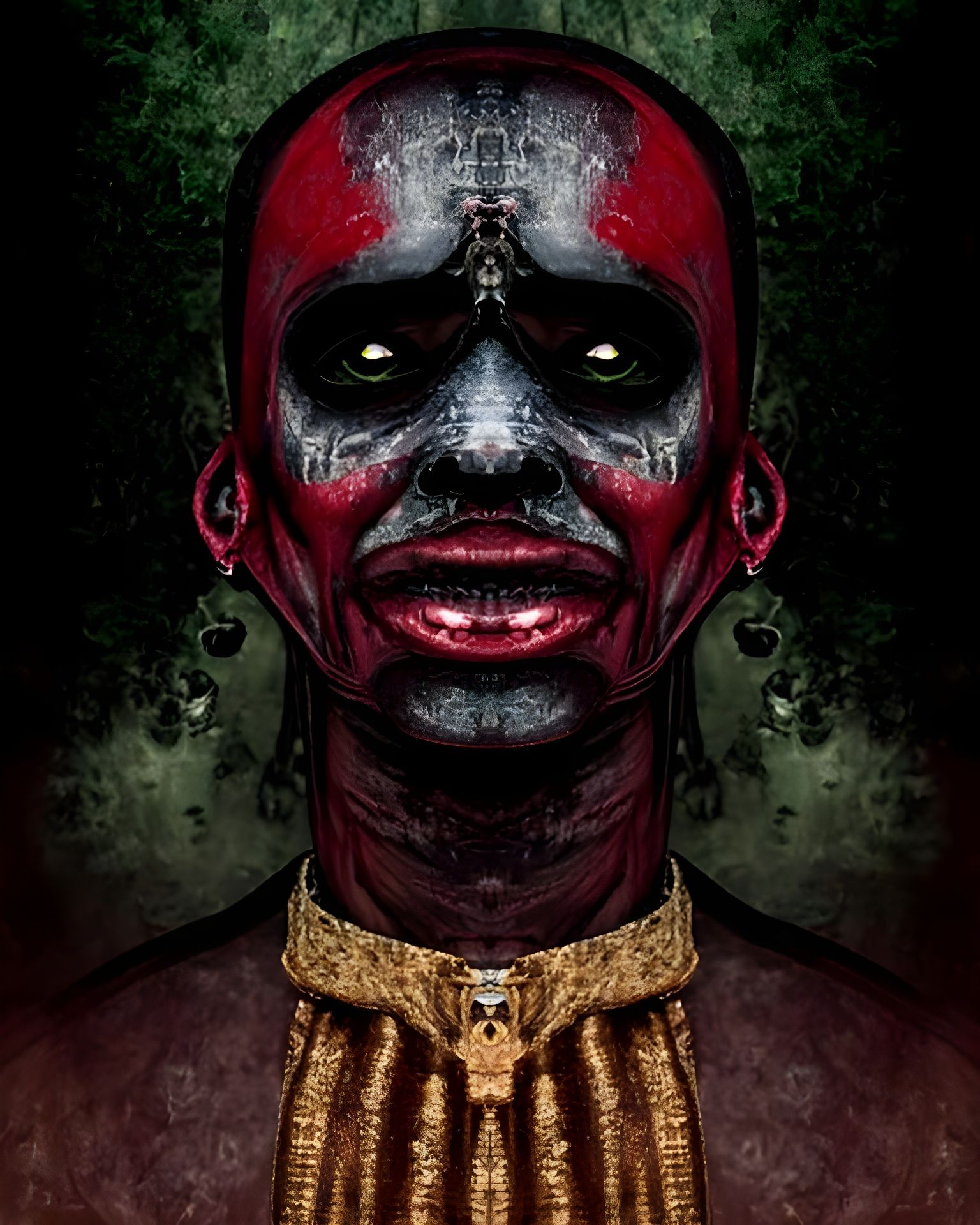 Sinister Gothic Portrait of Blind Voodoo Priest