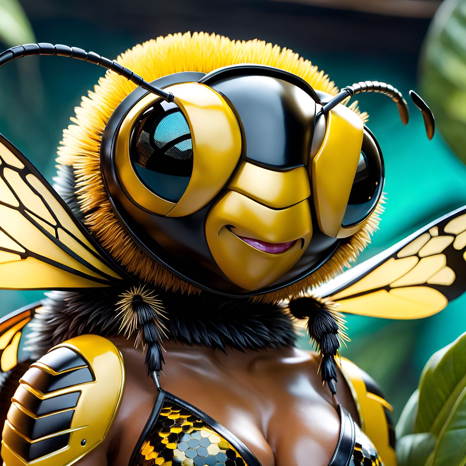 Bumble Bee in Bikini, Renaissance-Comic Art Fusion