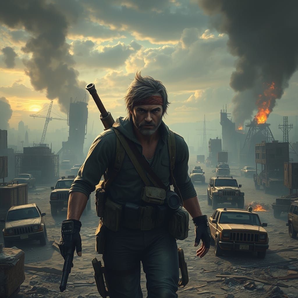 Resilient Survivor in Post-Apocalyptic Wasteland