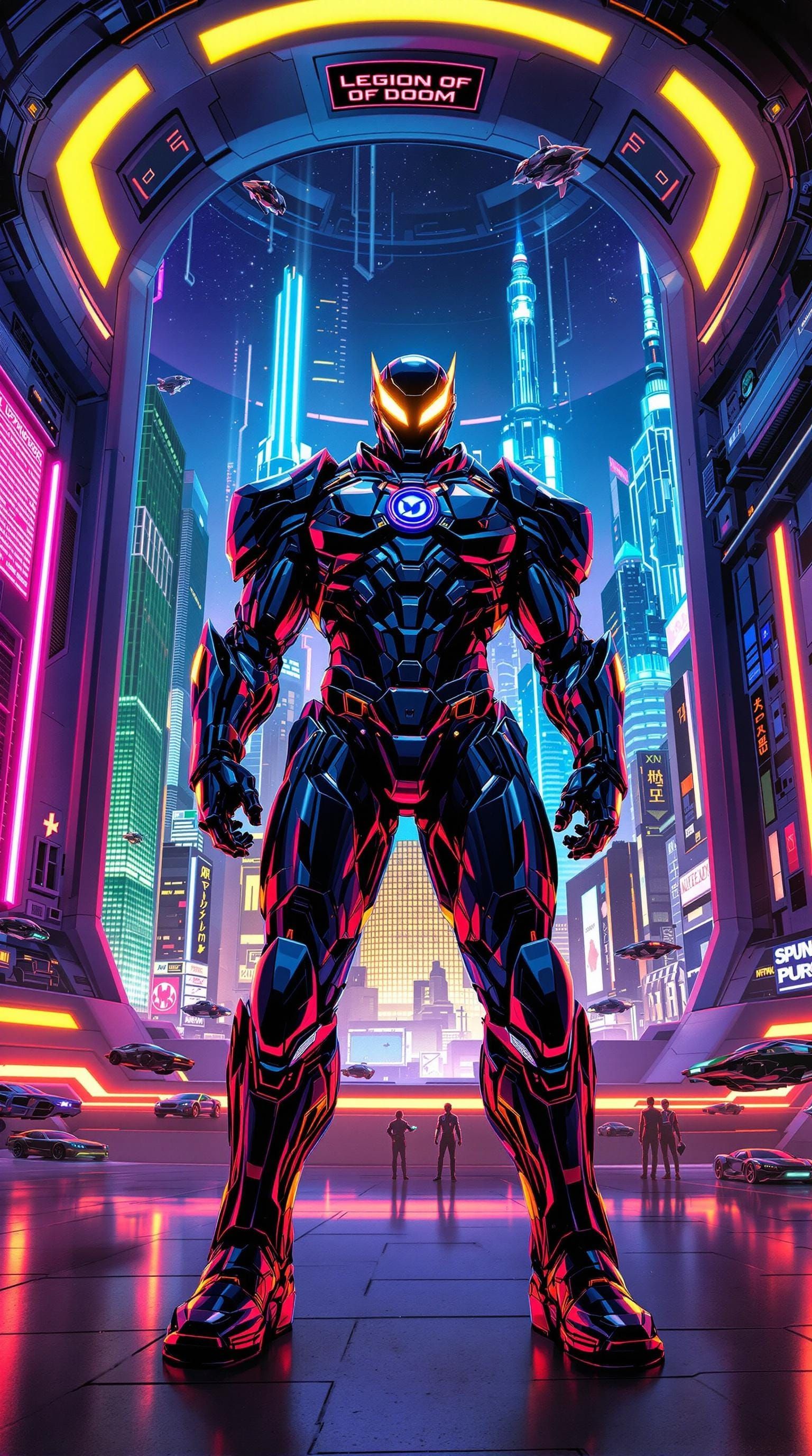 Cosmic Lex Luther Prime in Neon-Lit Futuristic Legion of Doo...