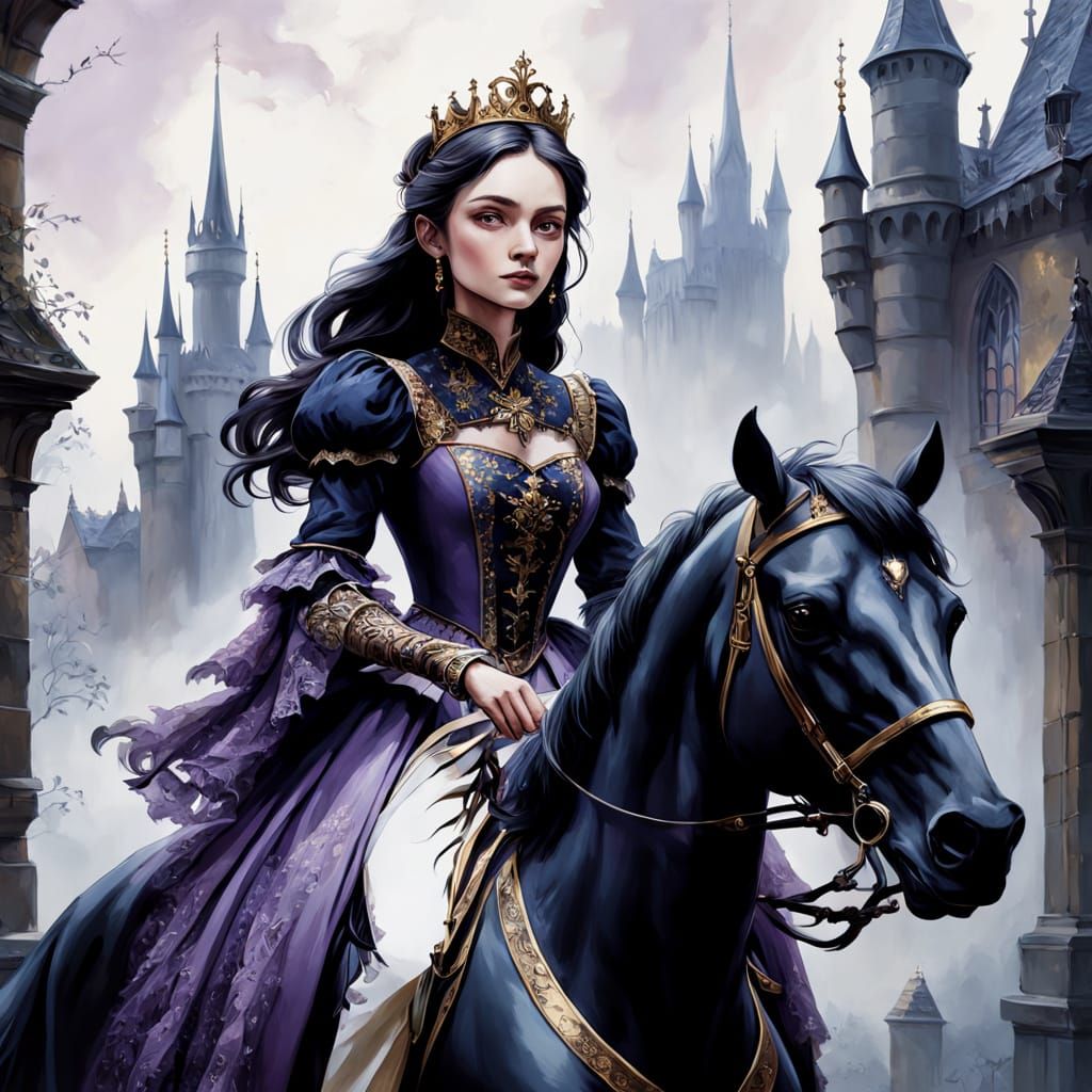 Ethereal Princess in Gothic Castle