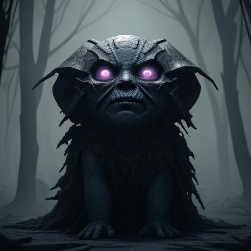 Creepy Infant Creature in Dark Fantasy Style