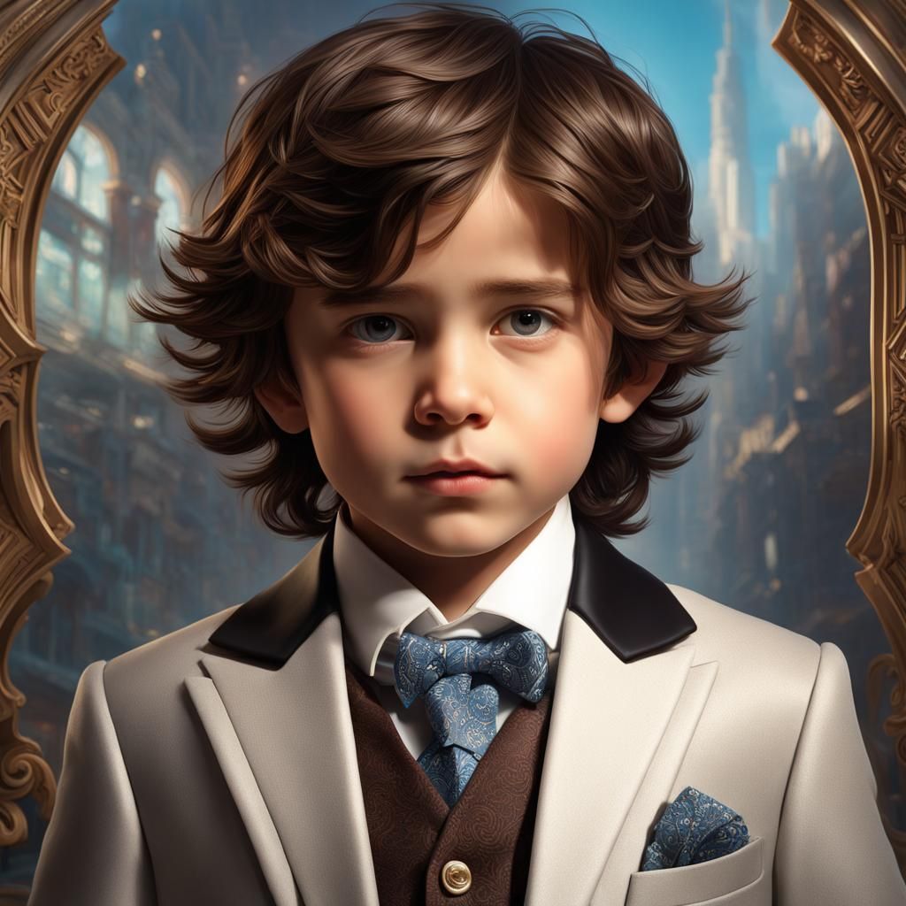 Boy in Suit: Hyperdetailed Portrait in Artstation Style
