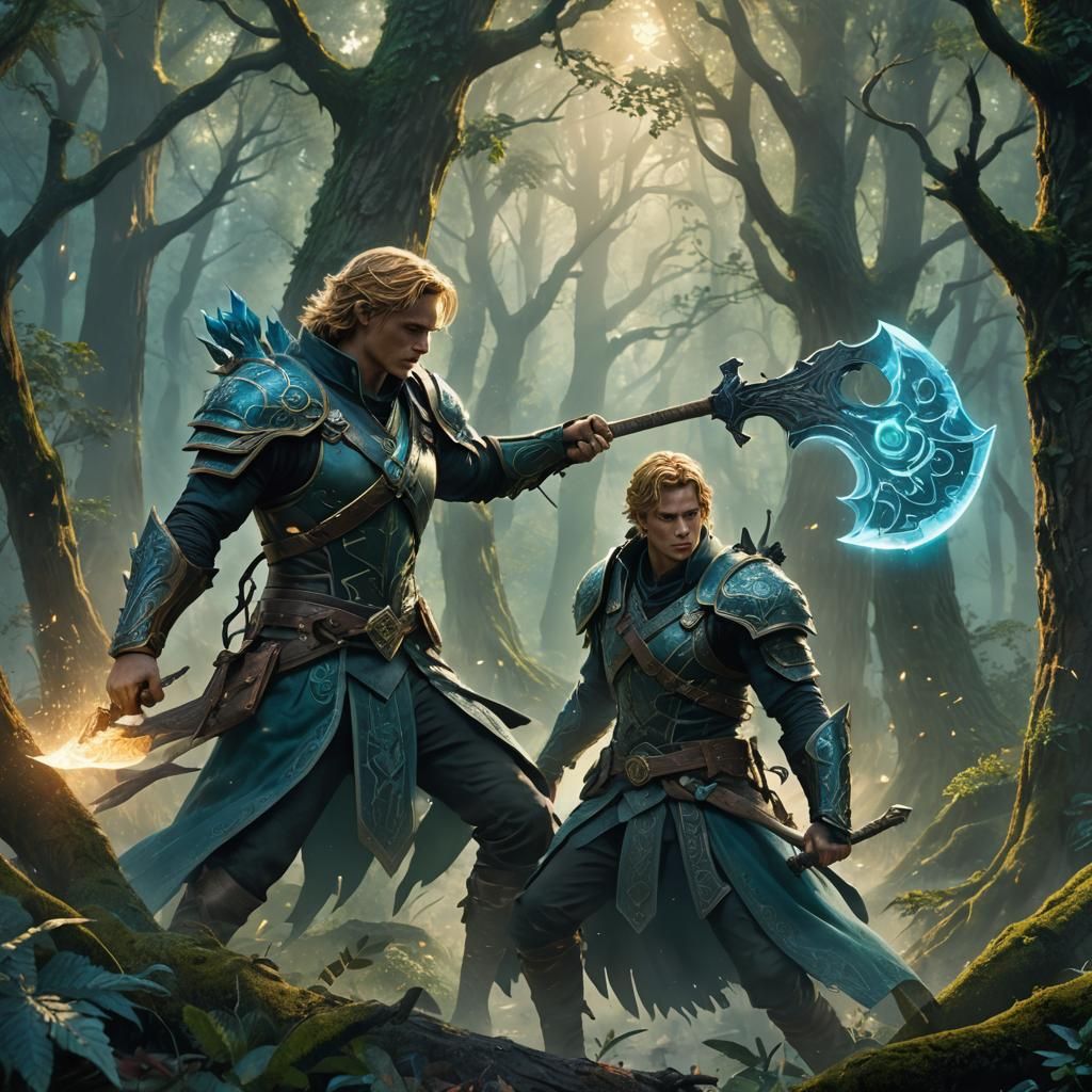 Jace Wields Axe in Mystical Forest