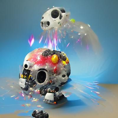 Exploding Bubble Robot Skull: A Surreal Vision
