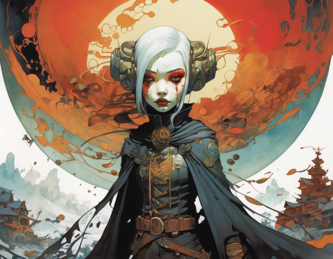 Dark Fantasy Characters in a Whimsical Style