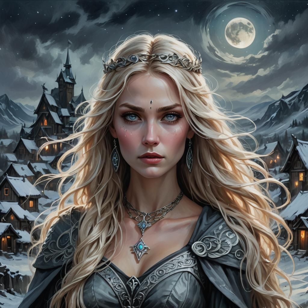 Mystical Viking Goddess in Ethereal Fantasy Art