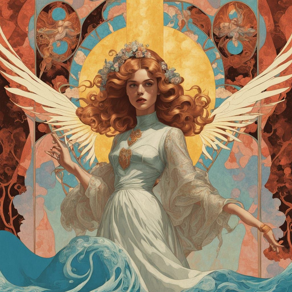 Neo Op-Art Illusion in 80s Anime Style