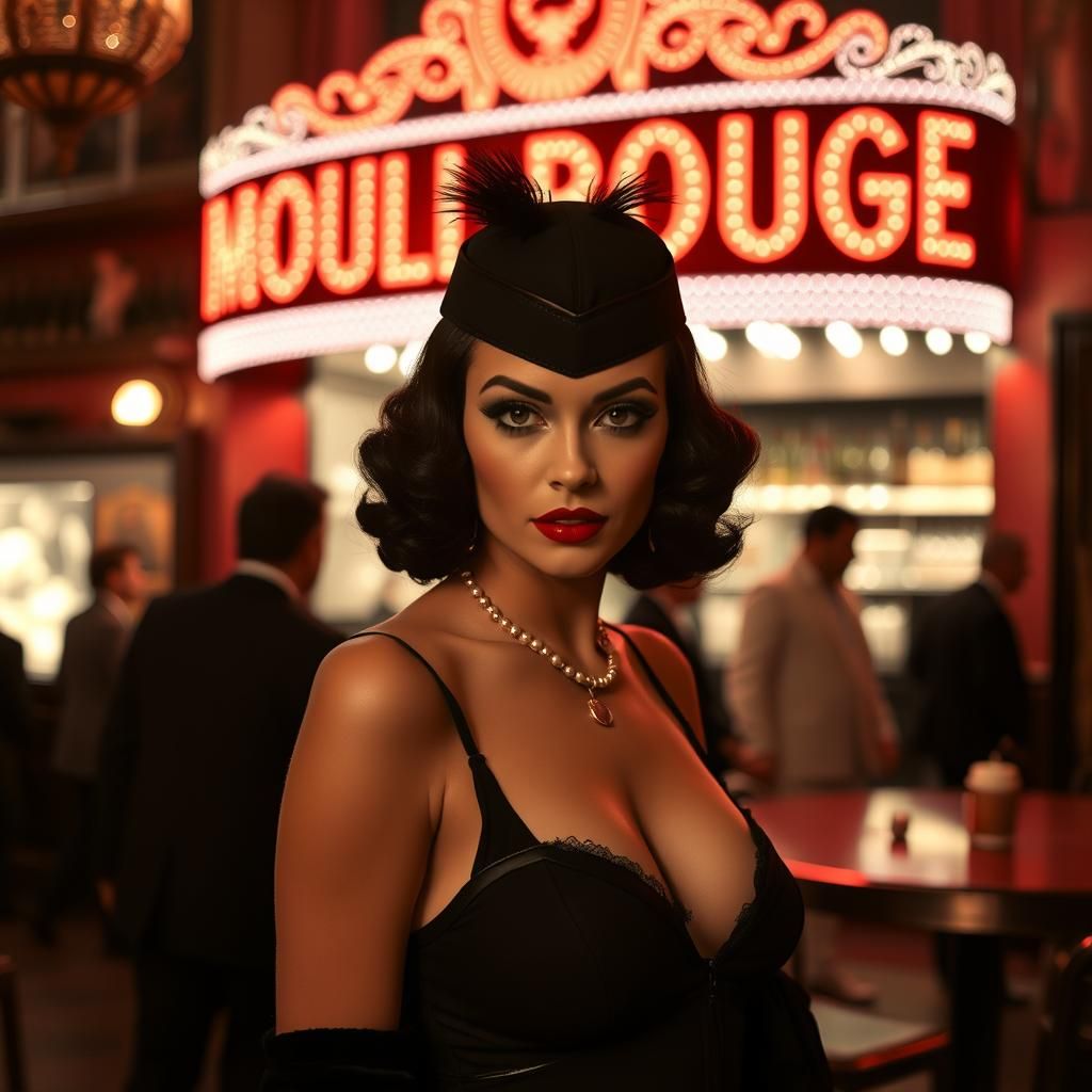 Art Deco Lady in Moulin Rouge, Paris