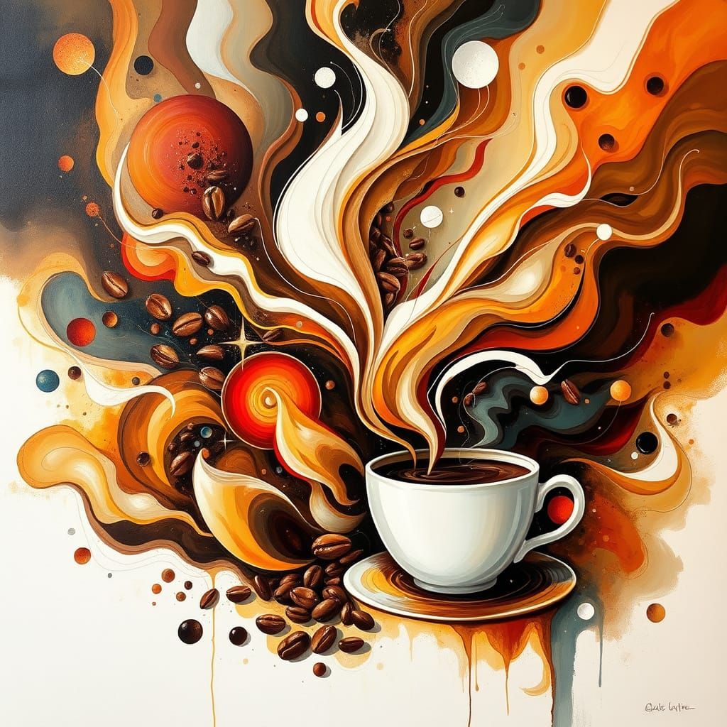 An abstract and symbolic homage to the exquisiteness of coffee