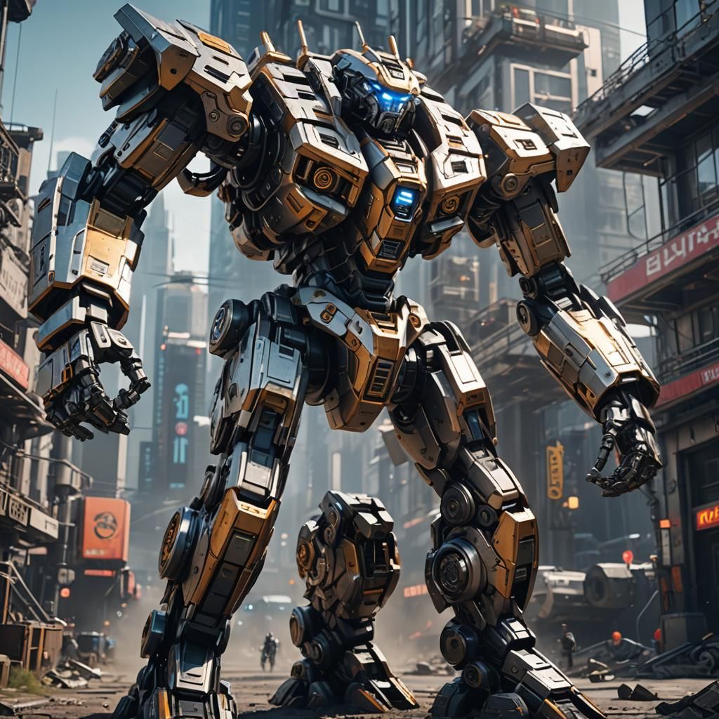 Detailed Mech Conquest in Futuristic Sci-Fi Style