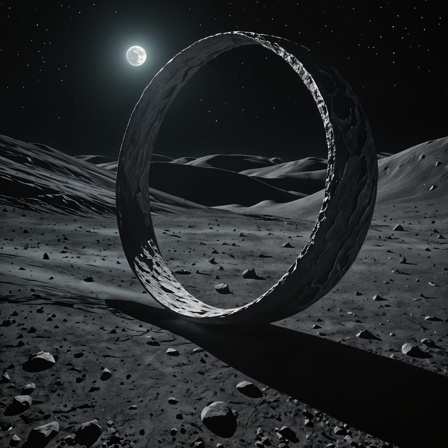 Glowing Moebius Strip on the Moon