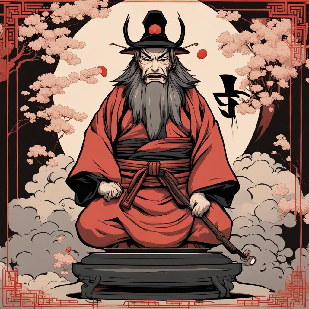 Kōjin: Japanese God of Fire in Detailed Matte Painting