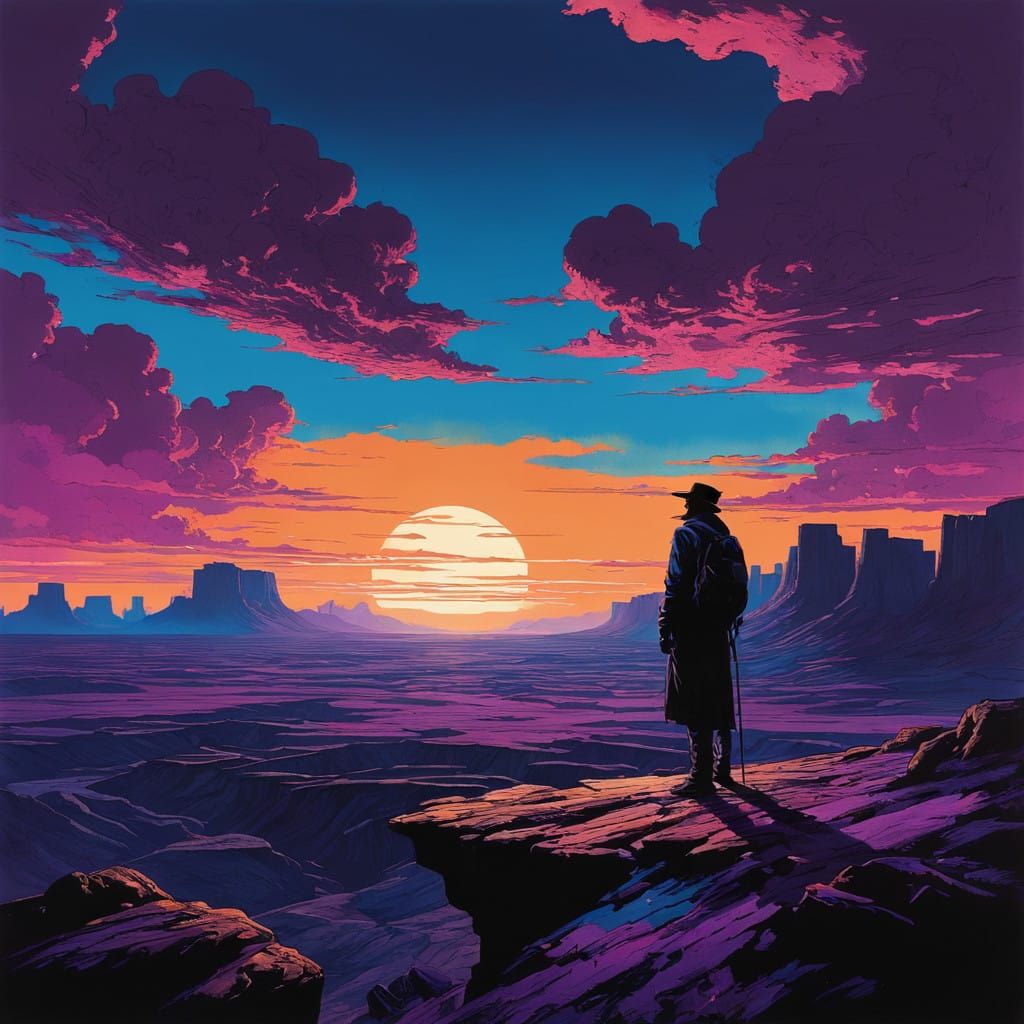 Figure at the Edge of Infinity in Hyperrealistic Detail