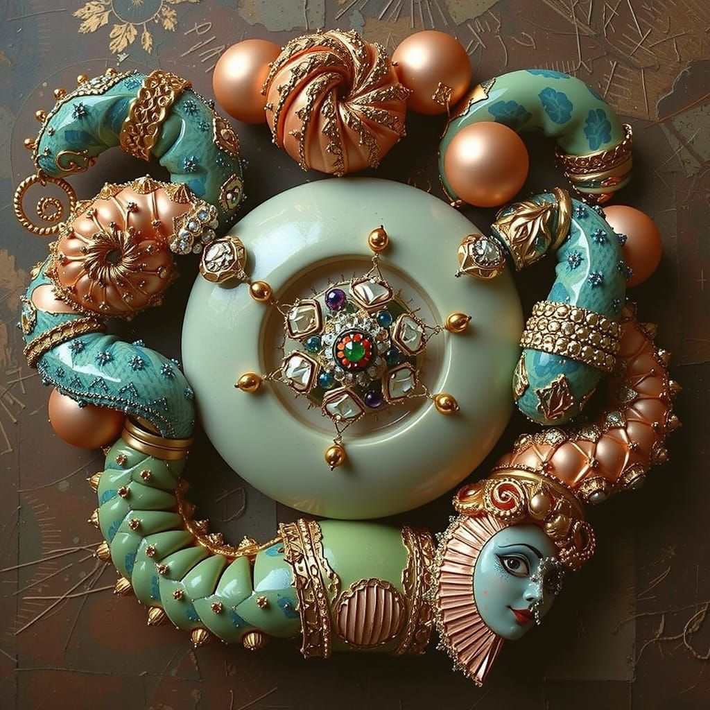 Vibrant Geometric Patterns in Photorealistic Style