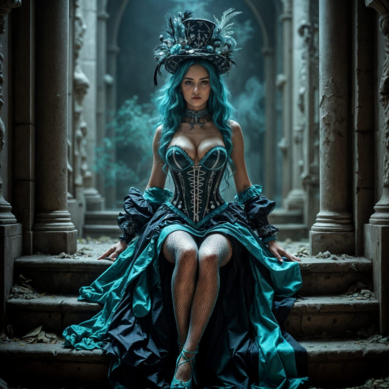 <lora:Sci-Fi Runway:1.0> Close-up of a full-figured beautifu...