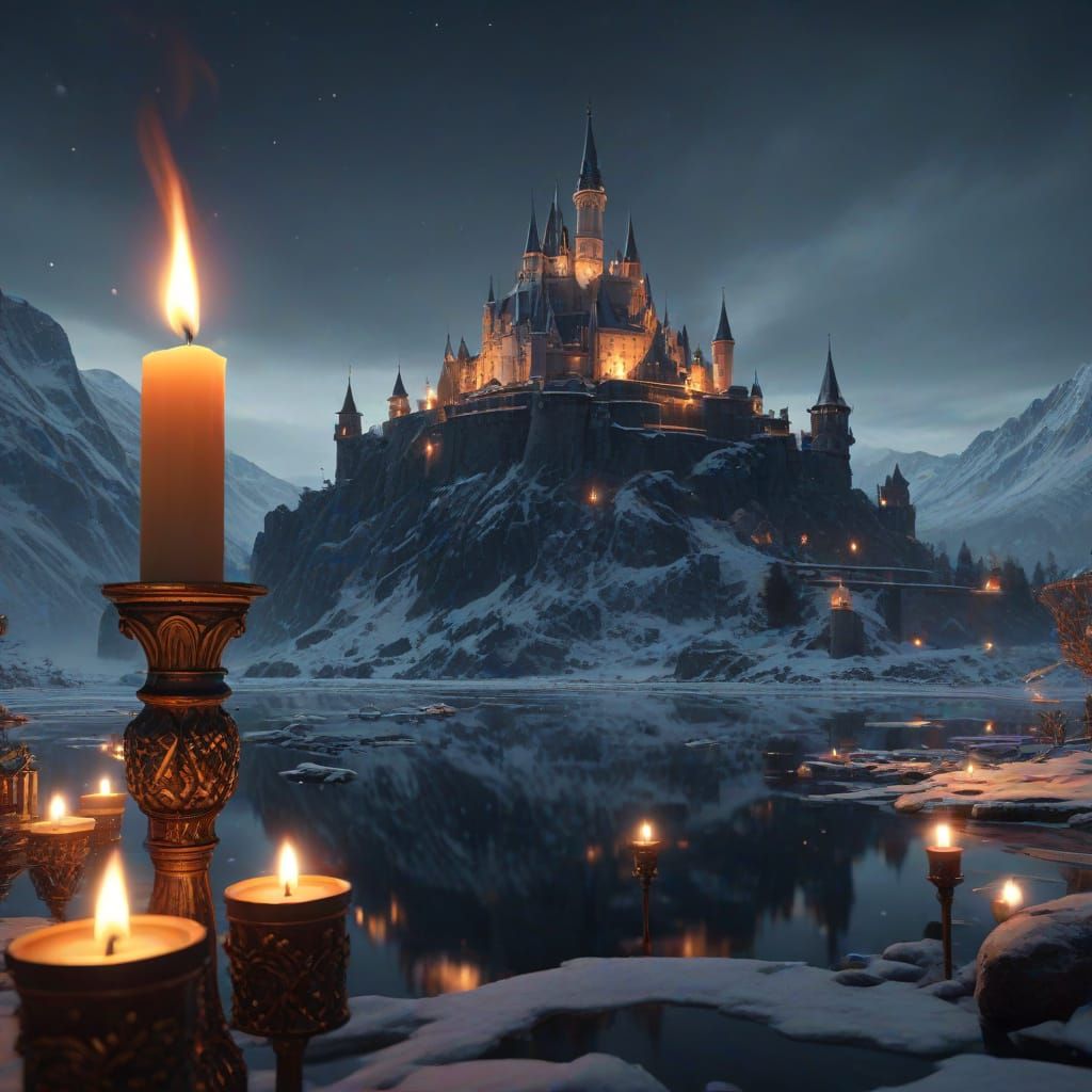 Majestic Winter Kingdom in Cinematic Fantasy Art