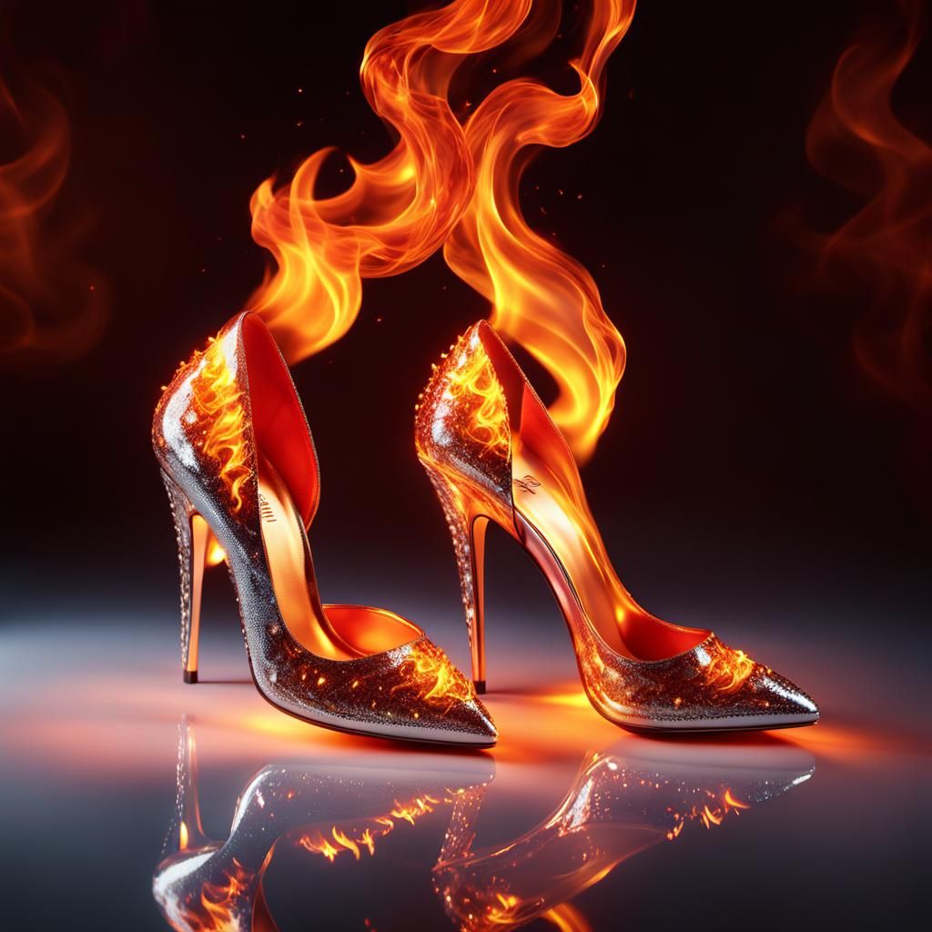Fiery High Heels: A Surreal Macro Photography Masterpiece