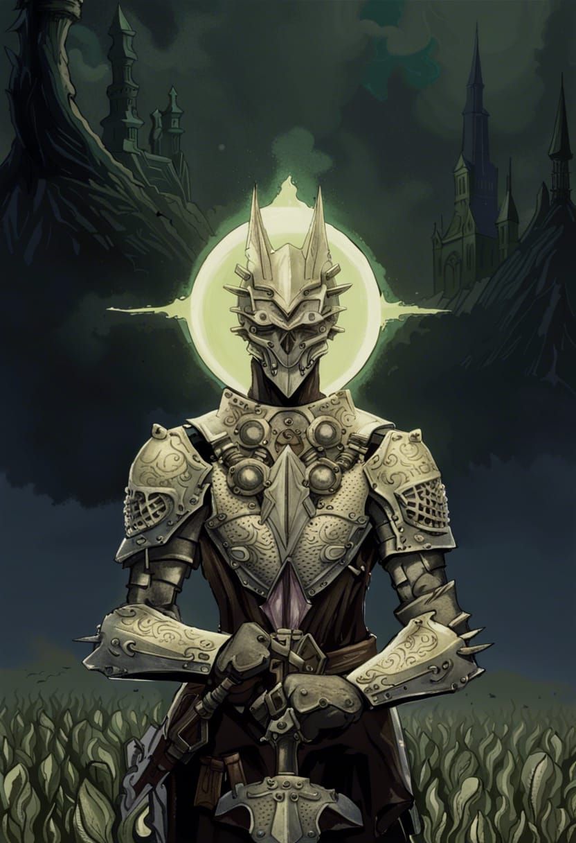 Dark Fantasy Bone Knight with Three Eyes