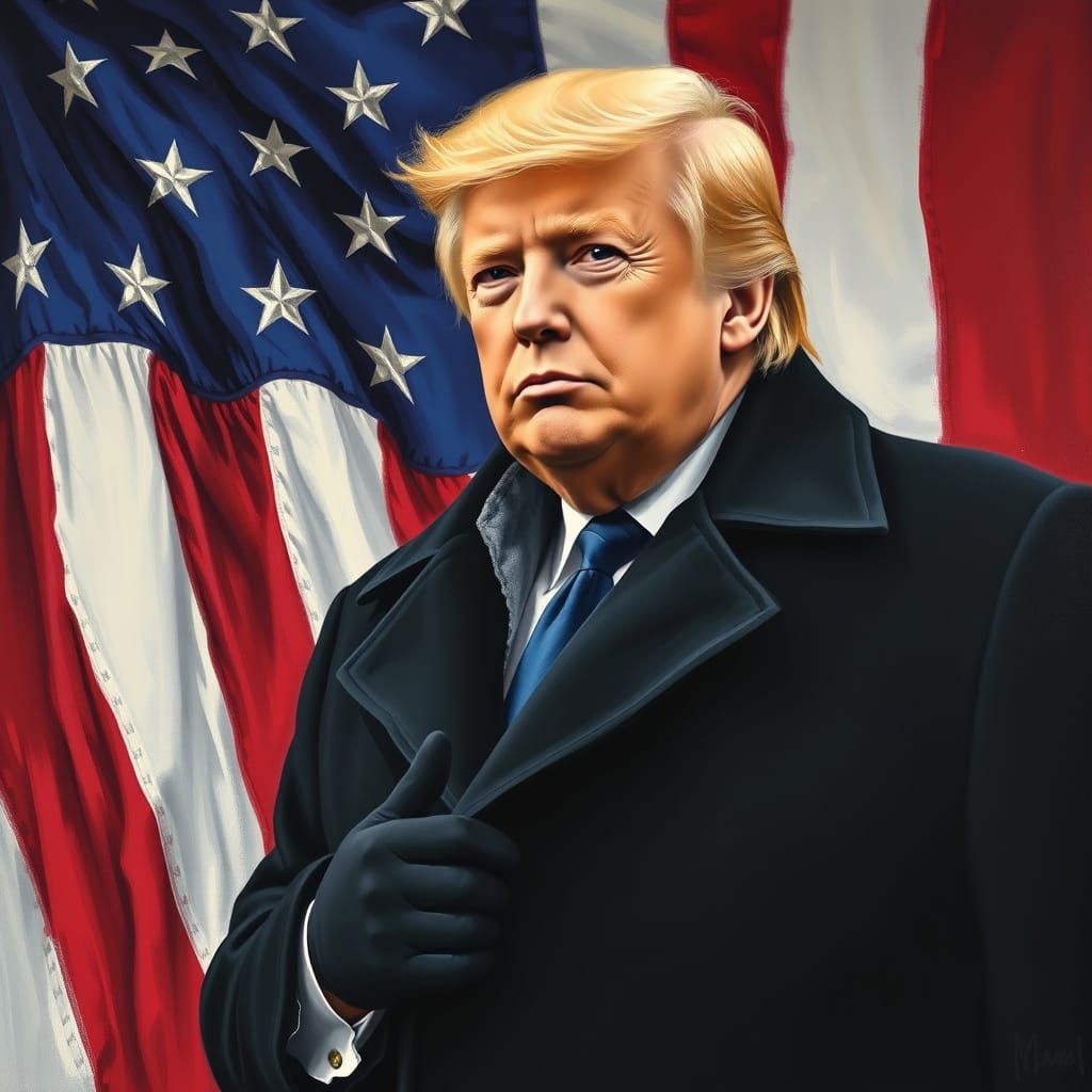 Donald Trump Portrait in Oil Painting Style