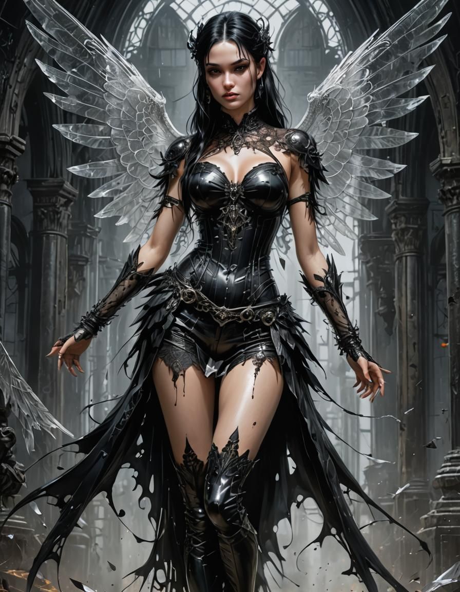 Dark Fairy With Wings Of Glass
