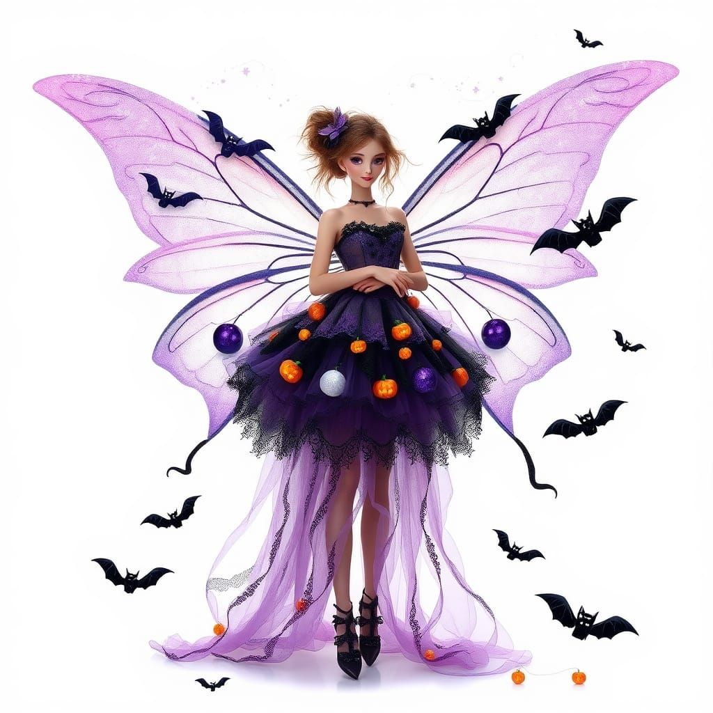 Enchanting Halloween Fairy with Butterfly Wings