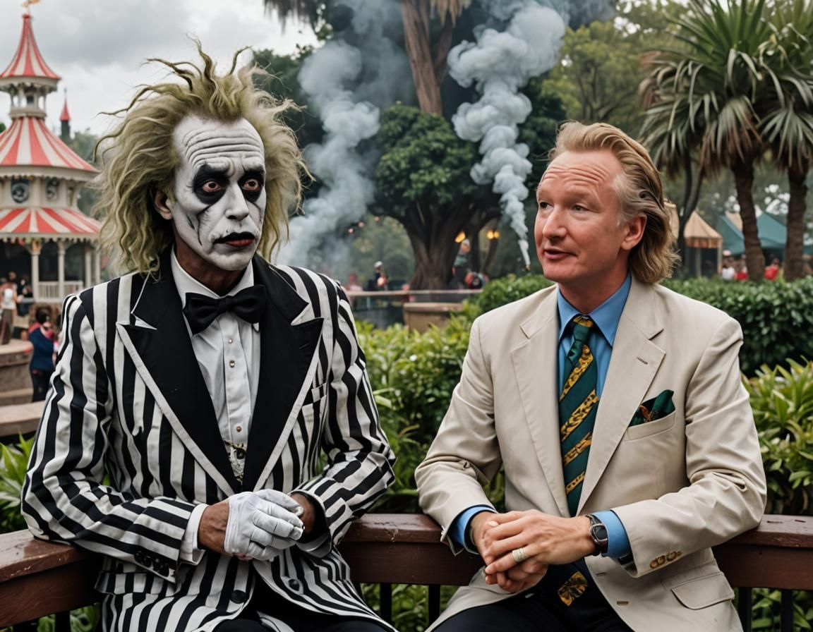 Beetlejuice with Bill Maher while in Disney World.