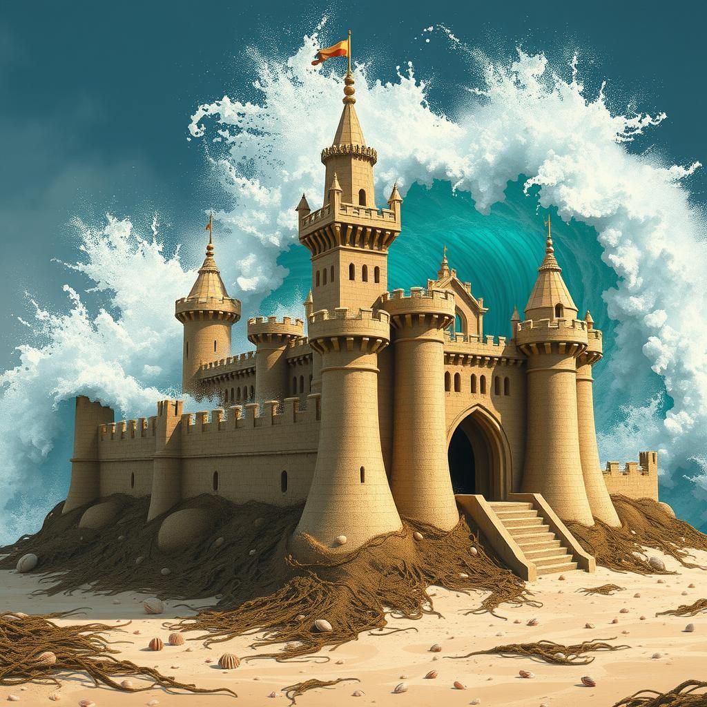 Sandcastle vs Wave: Hyperrealistic Destruction