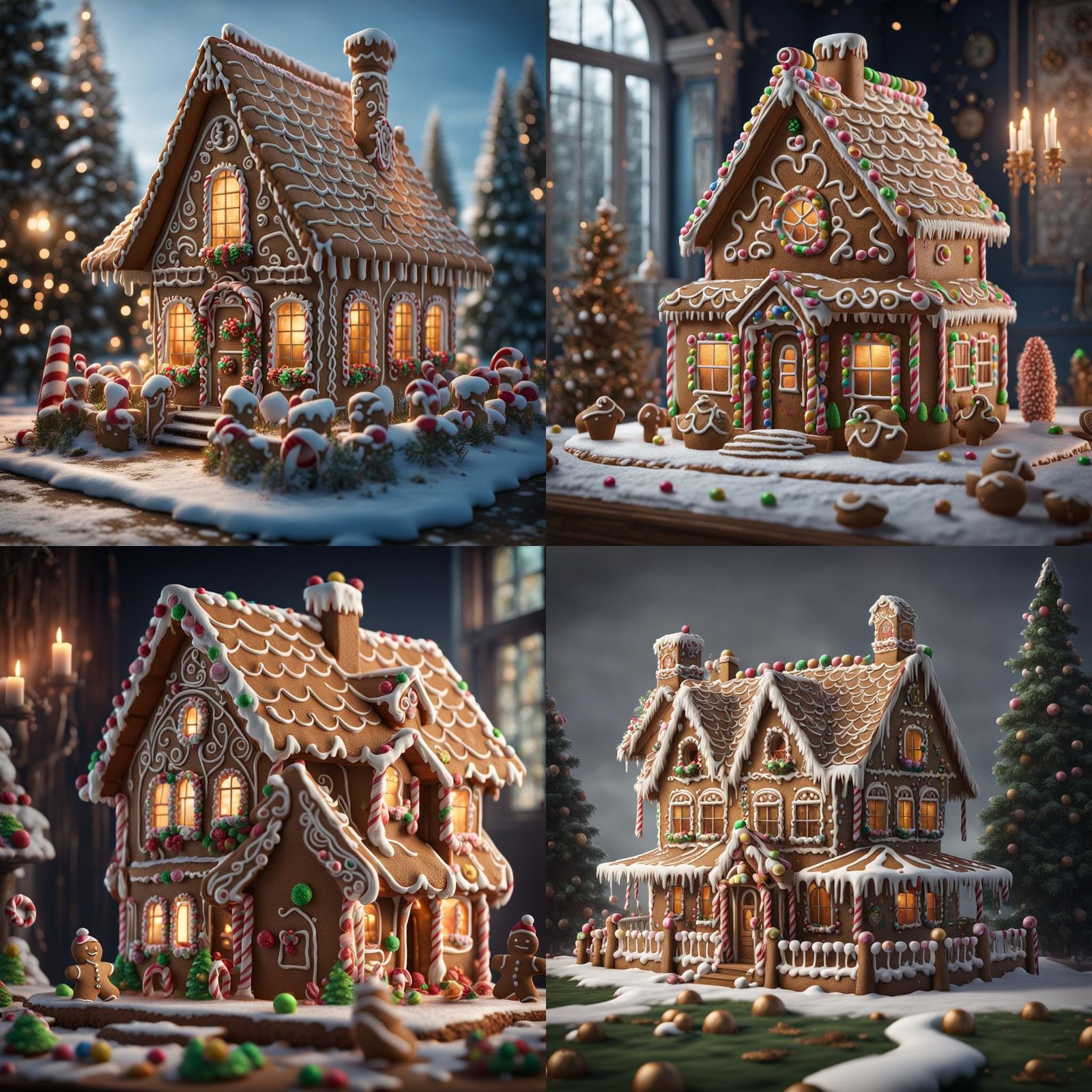 Hyperrealistic Gingerbread House: Detailed Matte Painting