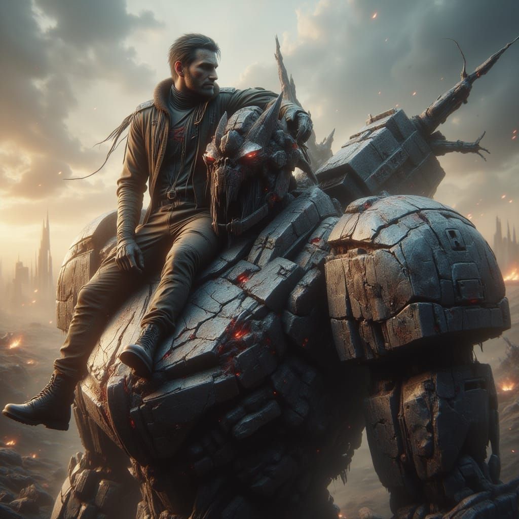 Mech Pilot Surveys War-Torn Battlefield After Combat