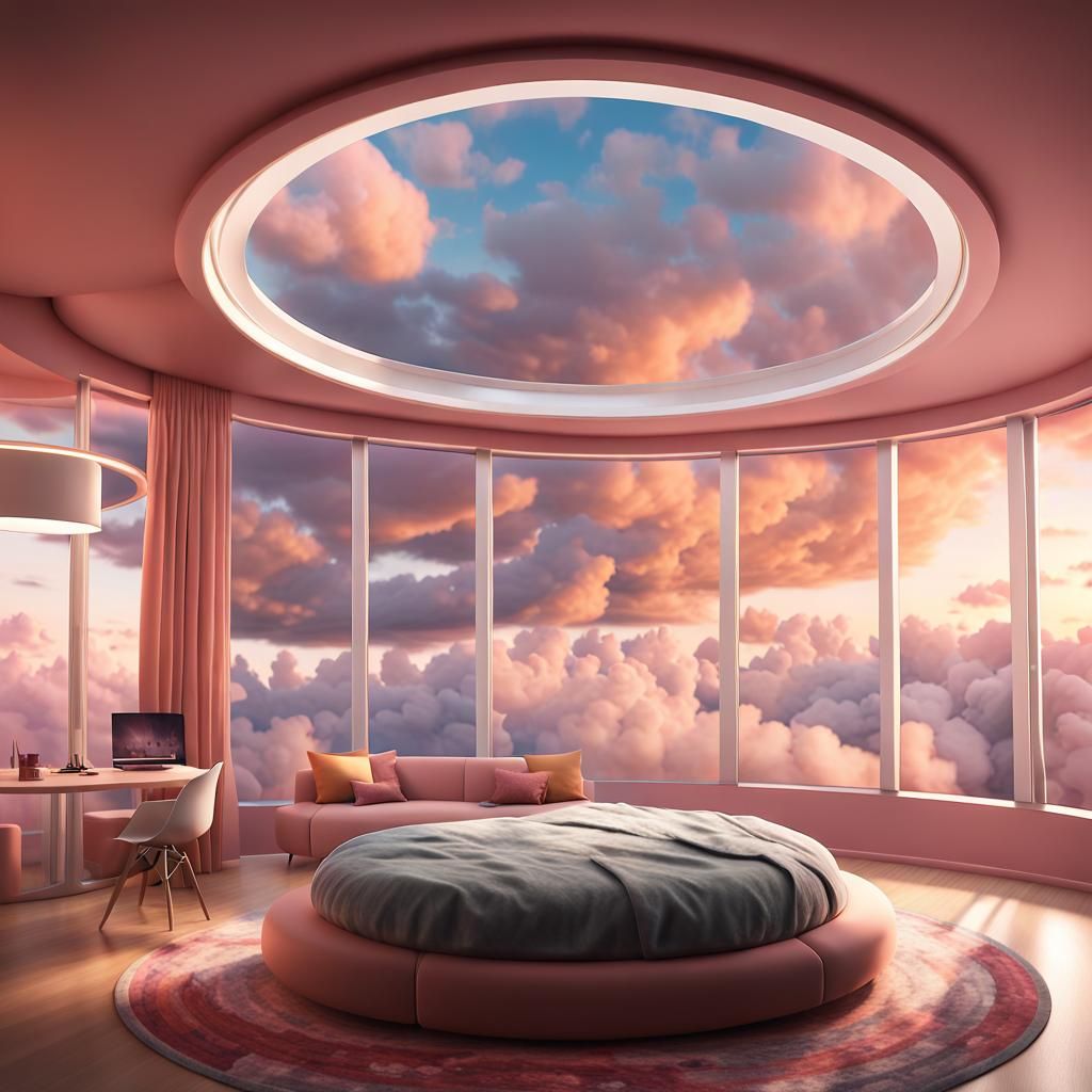 Floating Circular Apartment with 360° Window View