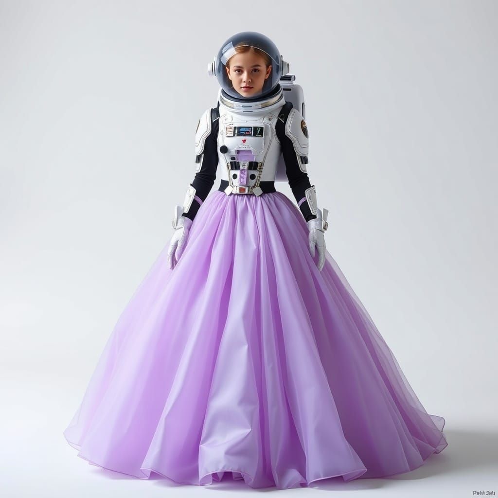 Futuristic Spacesuit Ballgown: AI-Generated Fashion