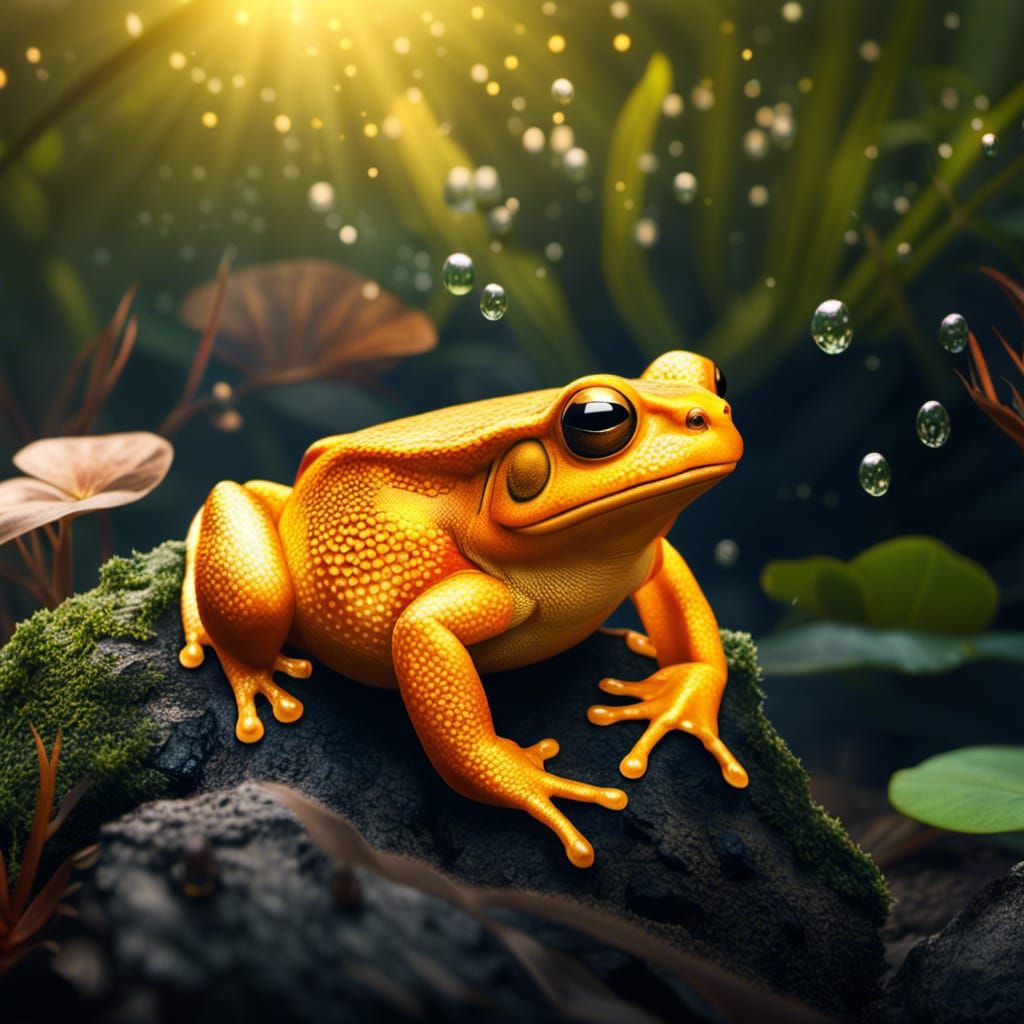 Stunning Golden Toad in Natural Lighting