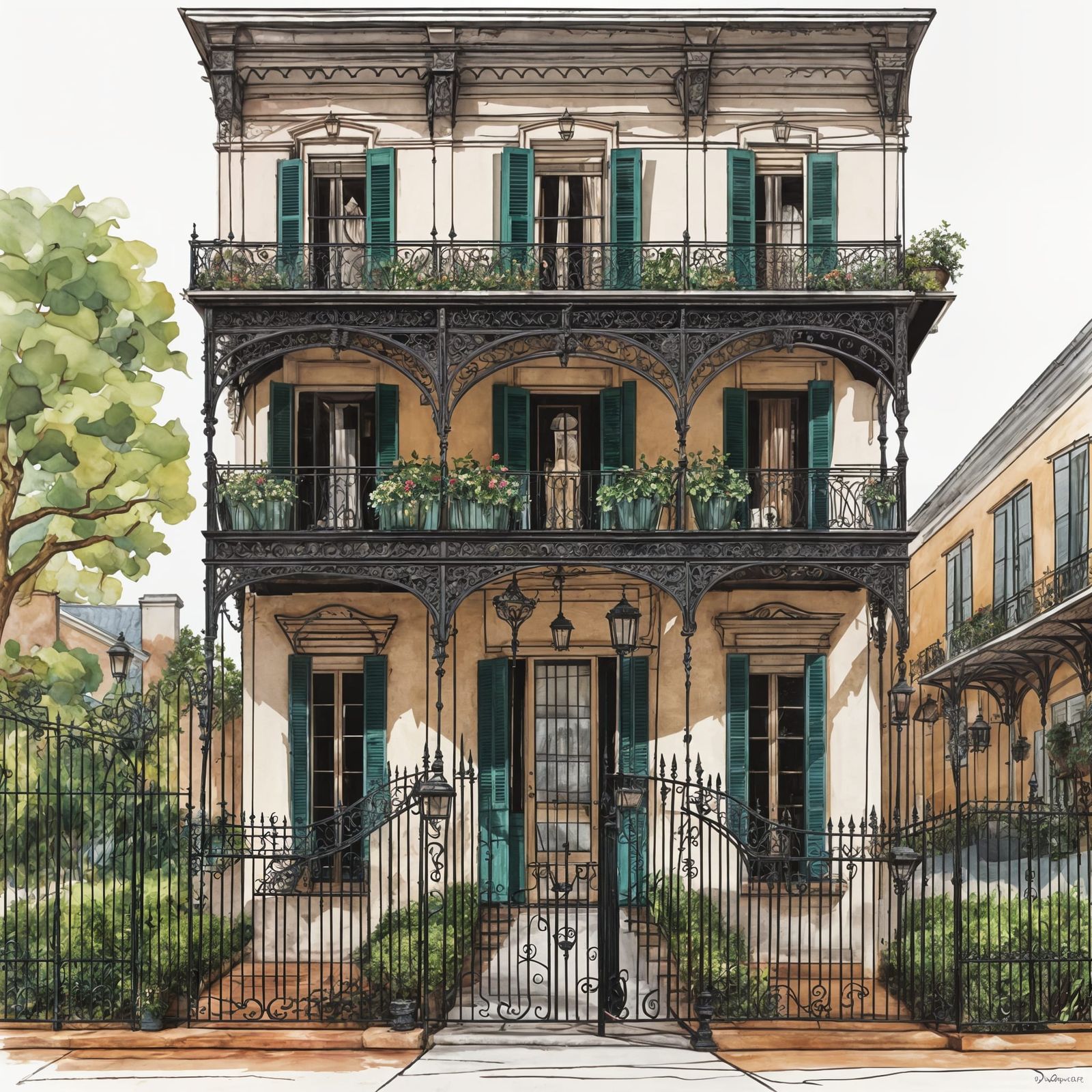 Gothic Mansion in French Quarter Style