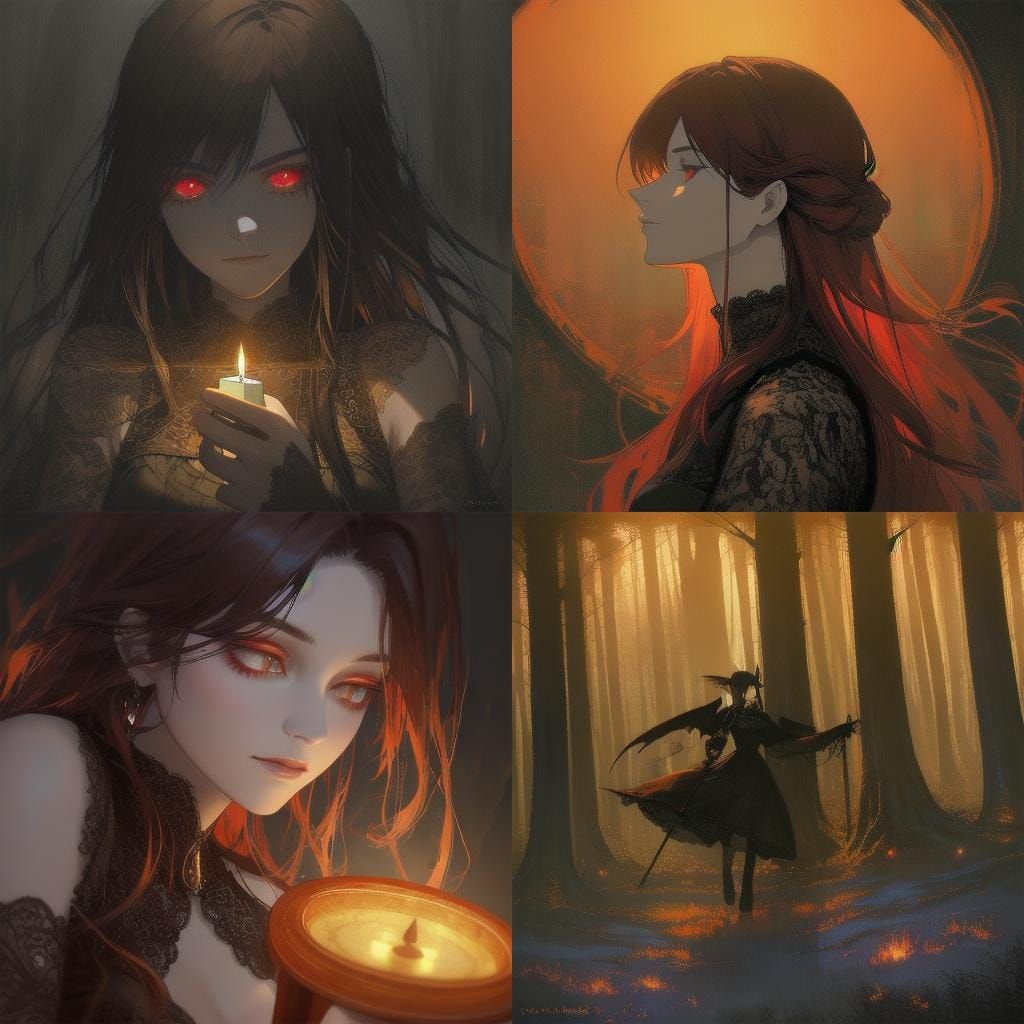 Succubus in Lace Awaits Vampire Girlfriend