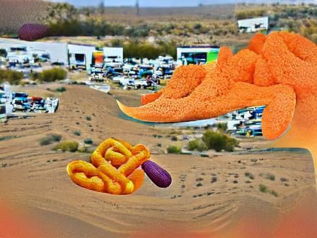 Surreal Desert Landscape with Cheetos