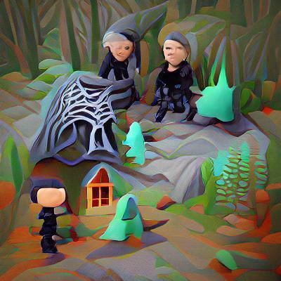 Hansel and Gretel Lost in Enchanted Woods