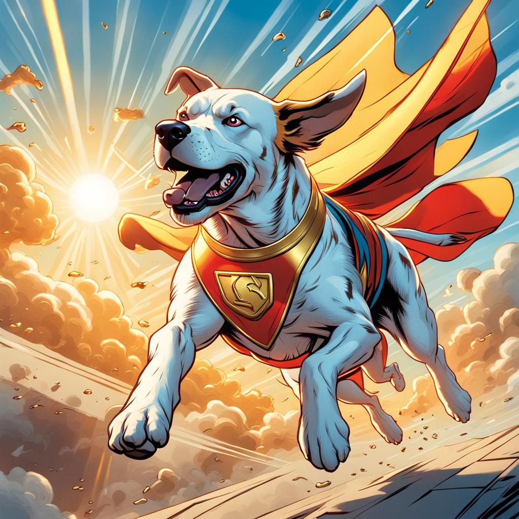 Vibrant Superdog in Dazzling Comic Book Style