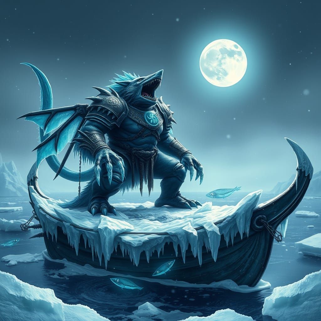 Glowing Abyssal Demon on Frozen Ghost Ship