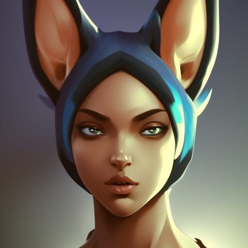 Detailed Black Lucario Portrait in Hyperdetailed Style