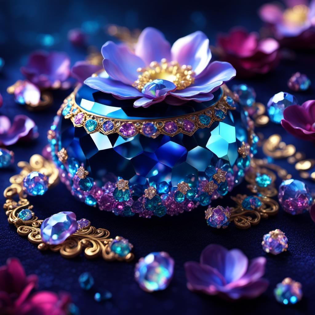 Glittering Flowers and Crystals as Digital Matte Painting