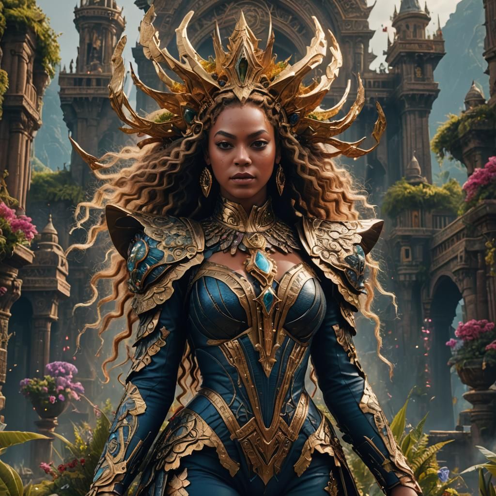 Beyonce: Detailed Matte Painting in Fantasy Style